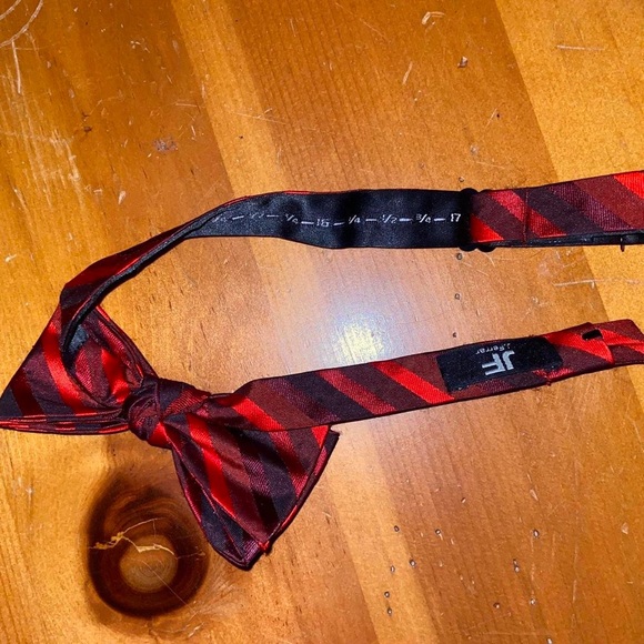 Men’s red black bow tie formal vintage Macys accessory going out street wear y2k - Picture 7 of 7